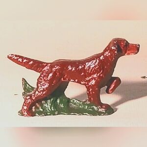 Vintage cast iron hand painted  Retriever figuring paperweight sculpture ex Cond